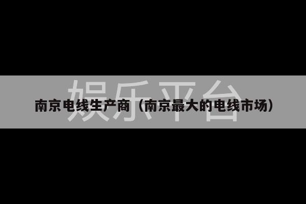 南京电线生产商（南京最大的电线市场）-第1张图片-天辰注册【天辰电子线有限公司】平台登录电线