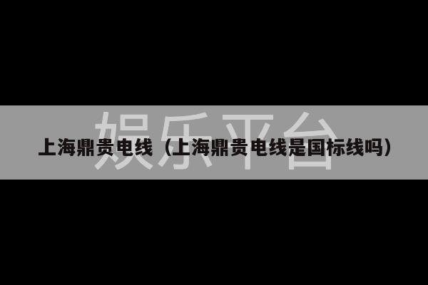 上海鼎贵电线（上海鼎贵电线是国标线吗）-第1张图片-天辰注册【天辰电子线有限公司】平台登录电线